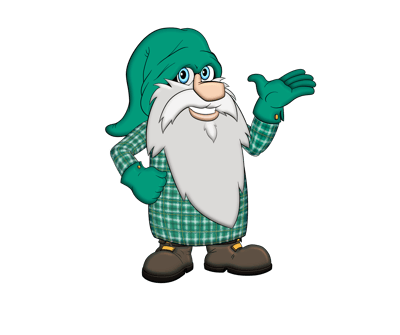 Gnome holding up left hand