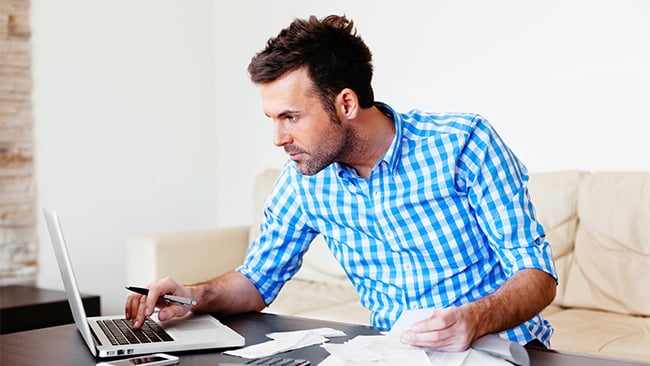 Man working on laptop